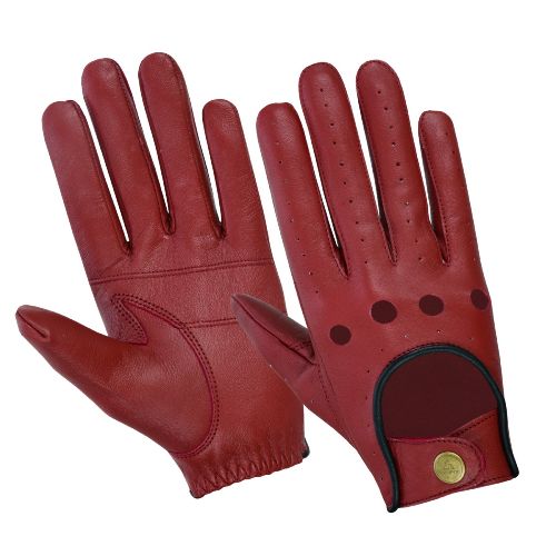 Ladies Driving Gloves Leather Full Finger Sheepkin Red Cycling gloves for Women Fashion Kenfit