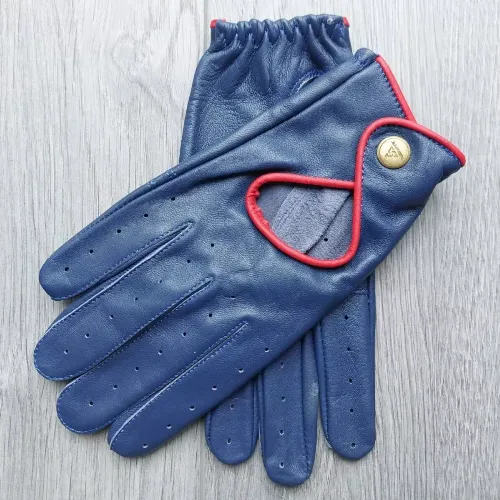Leather Driving Gloves men Best Fashion Cycling Bike Vintage Button Closure Kenfit