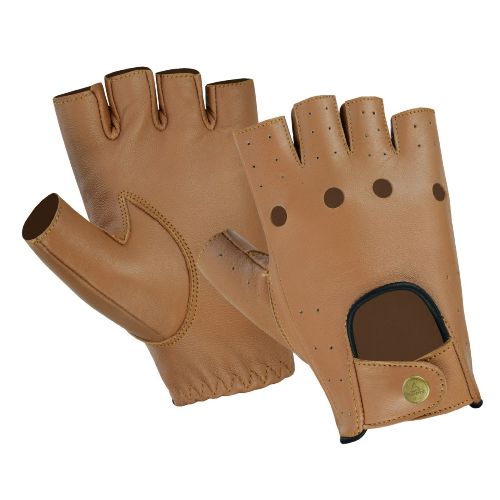 thumbnail image 2 of Top Quality Real Leather Tan Driving & Cycling Gloves - Unisex Gym & Workout 2 of 4