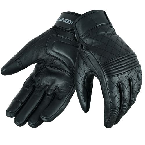 Motorcycle Leather Padded Palm Touch Screen Gloves Black Motorbike Gloves Kenfit