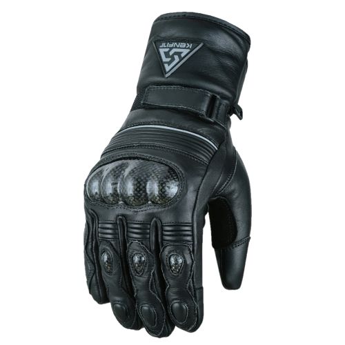 Black Leather Gloves Winter men women Heated TPU Knuckle Protection Gloves Kenfit